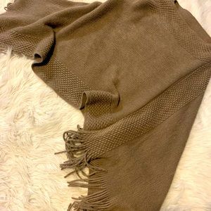 Brown Knit Poncho